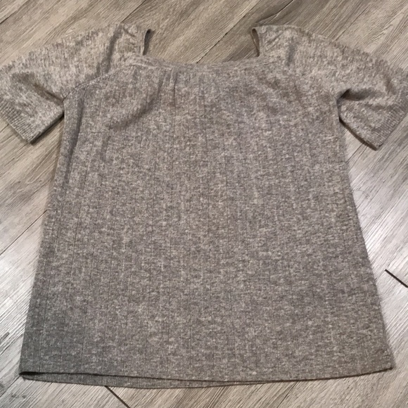 Paul & Joe Sister Gray Short Sleeve Square Neck Bow Bodice Sweater - Picture 7 of 9